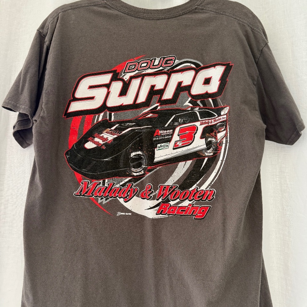Vintage Doug Surra Malady & Wooten Racing Graphic Tee | Faded Charcoal